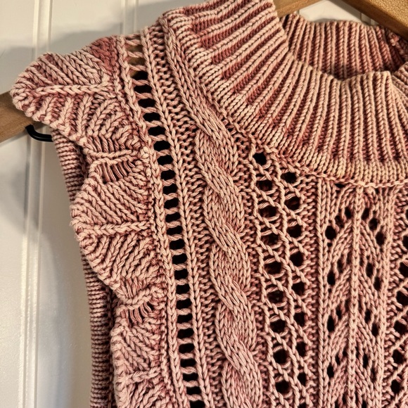 White House Black Market Knitted Ruffled Sleeveless Sweater Tank 100% Cotton M - Picture 5 of 10